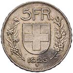 SVIZZERA - CINQUE FRANCHI 1926 HMZ 2 – ... 