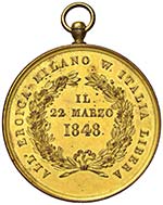 MILANO - MEDAGLIA 1848 CON ANELLO  DIAM. ... 
