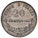 VENTI CENTESIMI 1863 MILANO PAG. 535  AG  ... 