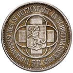 SVIZZERA - CINQUE FRANCHI 1865 SCHAFFHAUSEN ... 