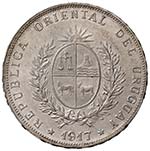 URUGUAY - REPUBBLICA  PESO 1917 KM. 23  AG  ... 