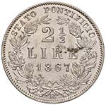 ROMA - PIO IX - 2 E MEZZO LIRE 1867 A. XXI ... 