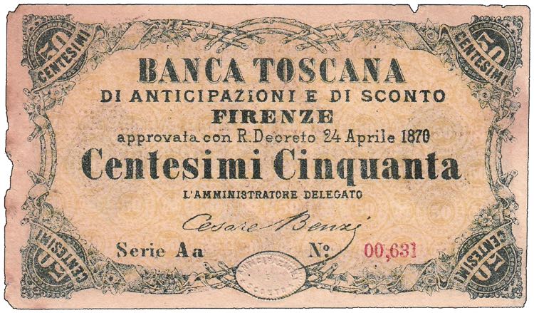 BANCA TOSCANA - 50 Cent. - Serie ... 