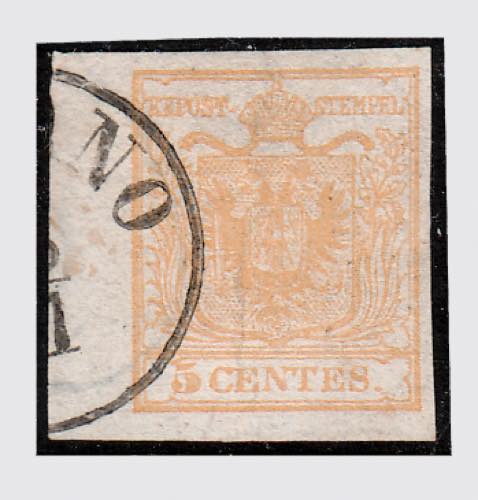 1850 -  5 c.giallo ocra (1) con ... 