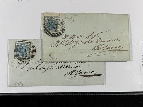 1852 -  45 c., 2 esemplari (10c, ... 