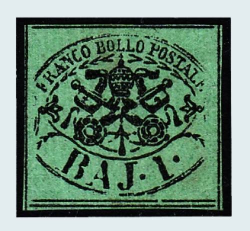 1852 -  1 baj verde azzurro (2A) ... 