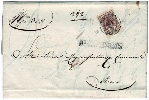 1851 -  30 c. carta a coste ... 