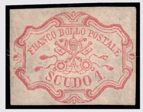 1852 -  1 scudo rosa carminio (11) ... 