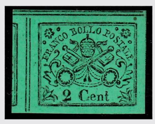 1867 -  2 c. verde giallo (13), ... 