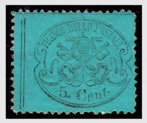 1868 -  5 cent. azzurro scuro ... 