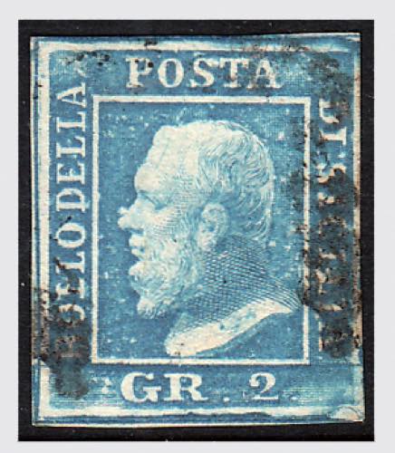 1859 -  2 gr. azzurro vivo, I ... 