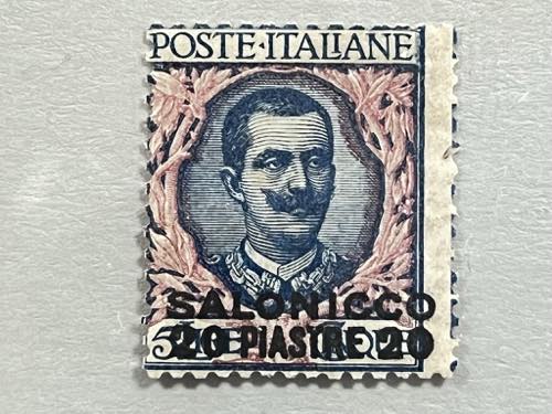 1909 -  SALONICCO, 20 pi.su 5 lire ... 