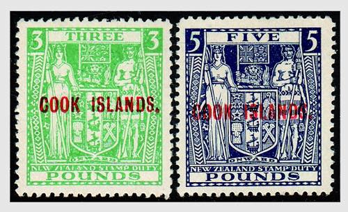 1932 -  COOK ISLANDS, 3 sterline + ... 