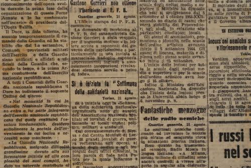 1944 -  RSI, Quotidiano Brescia ... 
