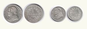STATO PONTIFICIO - Pio IX - 2 monete in AR: ... 