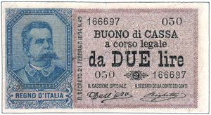 REGNO D’ITALIA - Umberto I - Buono di ... 