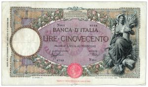 REGNO D’ITALIA - 500 Lire Mietitrice - ... 