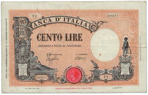 REGNO D’ITALIA - 100 Lire giallo - Decr. ... 