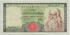 REPUBBLICA ITALIANA - 50.000 Lire Leonardo - ... 