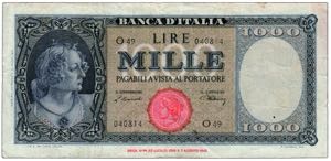 REPUBBLICA ITALIANA - 1.000 Lire Testina - ... 