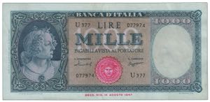 REPUBBLICA ITALIANA - 1.000 Lire Medusa - ... 