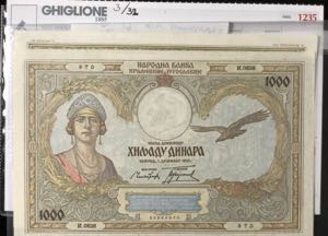 YUGOSLAVIA (Regno di) - 1000 Dinara - 2 ... 