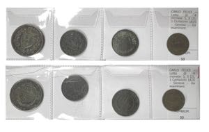 CARLO FELICE - Lotto di 4 monete: 5, 3 (2), ... 