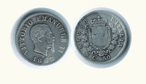 VITTORIO EMANUELE II - 50 Cent. 1862 Napoli. ... 