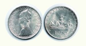 REPUBBLICA ITALIANA - 500 Lire 1966 - Stato ... 