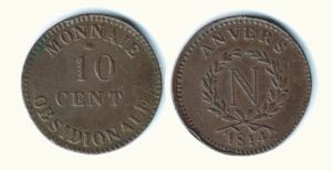 ANVERSA - Napoleone - 10 Cent. 1814 - Moneta ... 