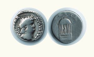 NERONE (54-68) - Denario - Tempio di Vesta - ... 