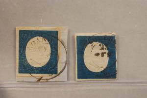 1854 -  20 c.azzurro (8) due esemplari con ... 