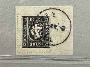 1859 -  3 soldi nero II tipo (29) su ... 
