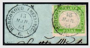 1861 -  BORGONOVO (MEZZANEGO, doppio cerchio ... 
