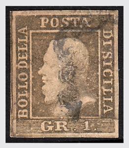 1859 -  1 gr. bruno olivastro I tavola, II ... 