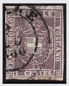1860 -  Governo provvisorio 1 c. violetto ... 