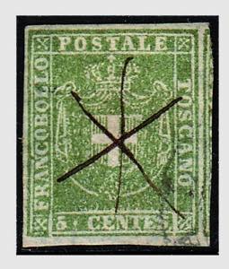 1860 -  Governo provvisorio, 5 c.verde oliva ... 