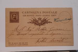 1882 -  CARRODANO, corsivo azzurro, su ... 