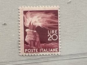 1945 -  Democratica, 20 lire lilla vinaceo ... 