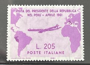 1961 -  Gronchi, 205 lire lilla rosa (921). ... 