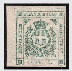 1859 -  Governo provvisorio, 5 c. verde ... 