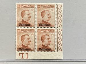 1917 -  CALINO, 20 c.  (9) blocco di 4 con ... 