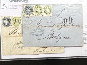 1864-67 -  lotto di 2 lettere per lItalia ... 