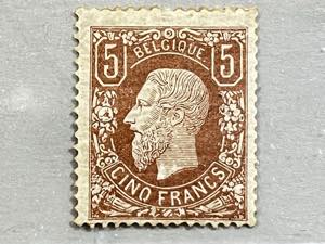 1869 -  Leopoldo II, 5 f. bruno rosso (37). ... 