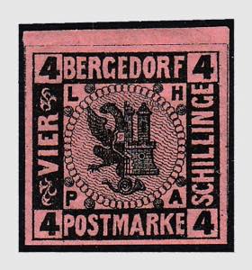 1861-67 -  BERGEDORF, stemmi , 5 valori ... 