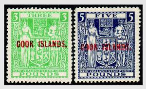1932 -  COOK ISLANDS, 3 sterline + 5 ... 