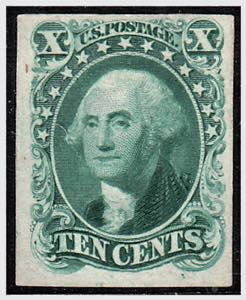 1875 -  Ristampa del 10 c. Washington, verde ... 