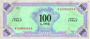 GOVERNO MILITARE ALLEATO - 100 Lire ... 