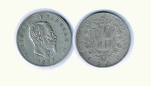 VITTORIO EMANUELE II - 5 lire 1873 Milano - ... 