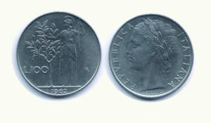 REPUBBLICA ITALIANA - 100 Lire 1962.  